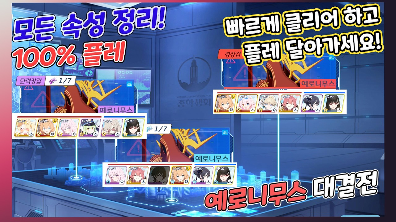 간단하게 따라만 해도 100% 플레 가능! 예로니무스 대결전 1파티 클리어 택틱 [Blue Archive hieronymus]