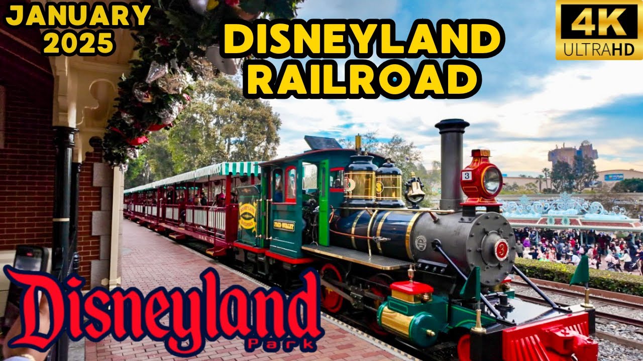 Disneyland Railroad Grand Circle Tour around the Disneyland Park January 2025 [4K POV]