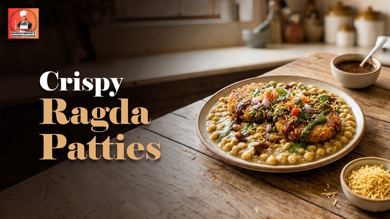 Ragda Patties Recipe at Home | Crispy Aloo Tikki with White Peas Curry