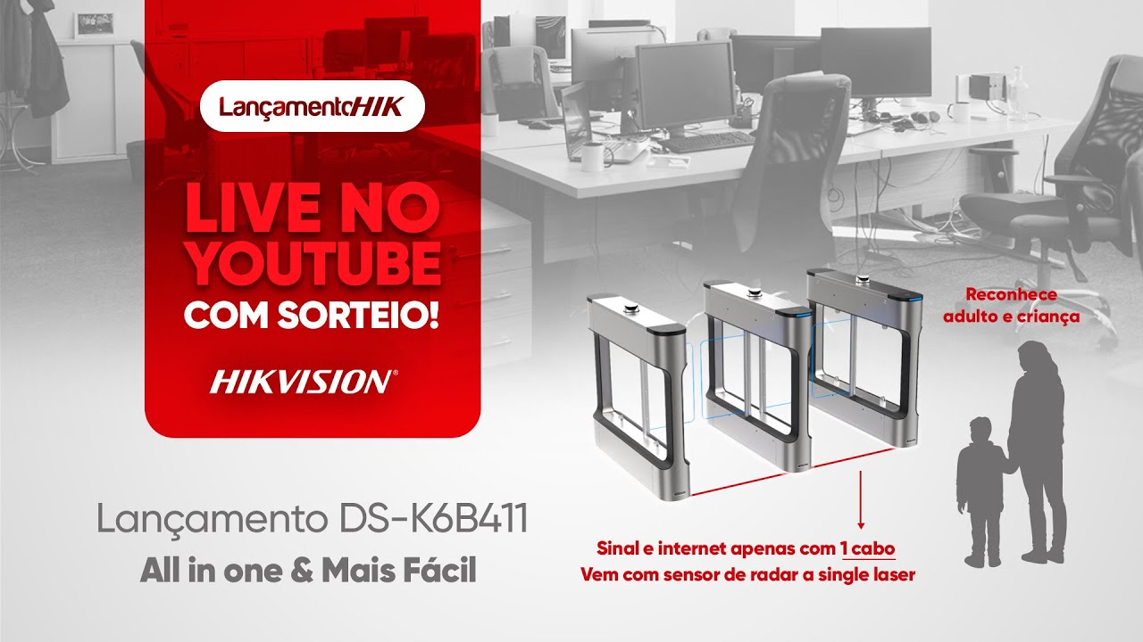 Lançamento Hikvision - Catraca DS-K6B411