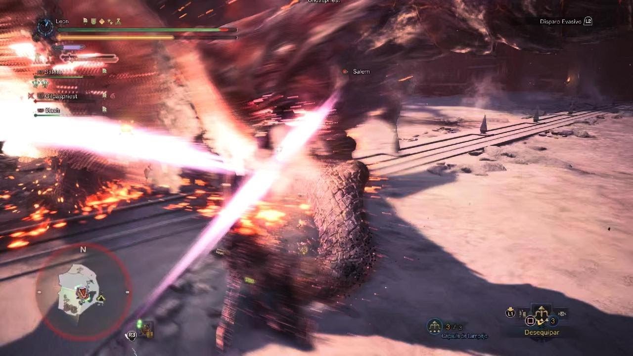 Monster Hunter World: Iceborne: Dando uma surra no Teostra Aguerrido