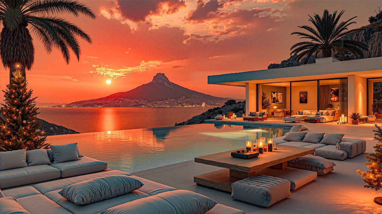Soothing Jazz & Gentle Waves Help Calm The Emotions - Melody Jazz On A Beachfront Balcony At Sunset