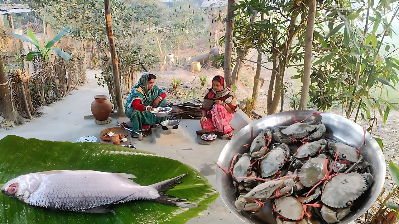 শীতের স্পেশাল সুন্দরবনের কাঁকড়ার তেলঝাল রান্না সাথে আমলেট মাছের ঝোল। Amlet Macher Jhol । Amlet Fish