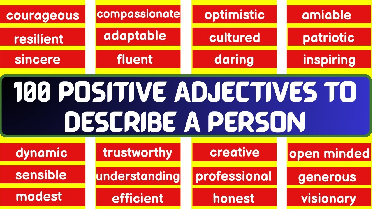 100 Positive Adjectives to Describe a Person | Improve Your Vocabulary & Speaking Skills #english