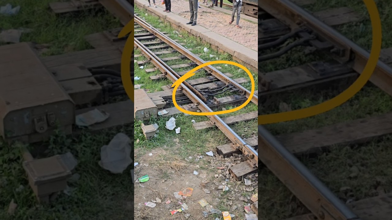Automatic track changer switch. #railway #line #track #switch #shorts