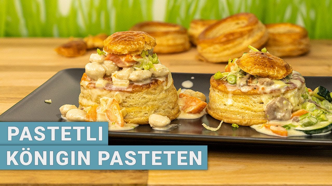 Pastetli / Königinpasteten  mit Fleisch- und Gemüsefüllung