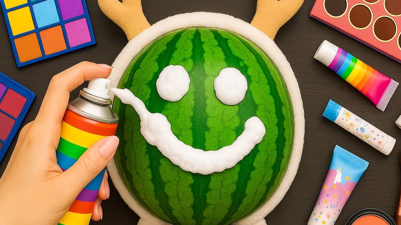 Satisfying Makeup ASMR on Watermelon #19