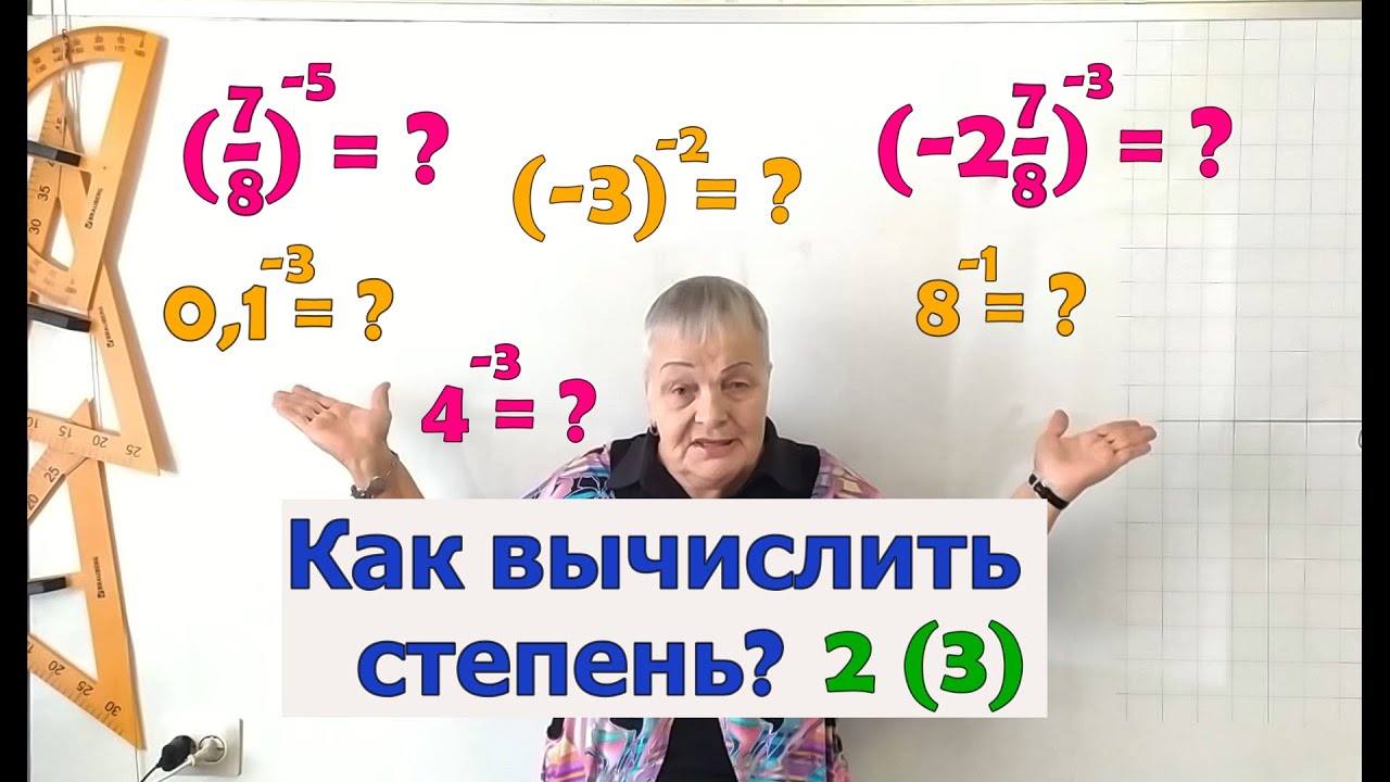 Степень числа с отрицательным показателем.