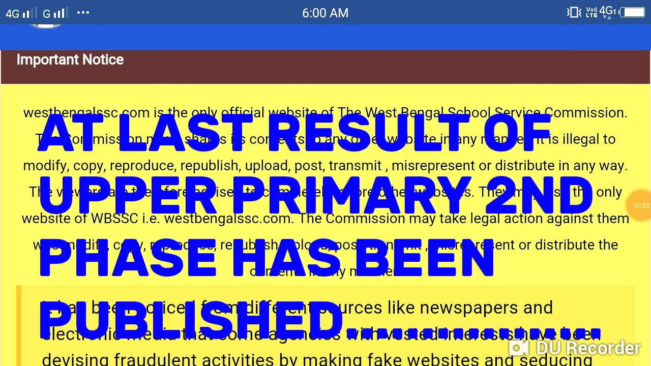Result of upper primary recruitment(2nd phase)has been published..