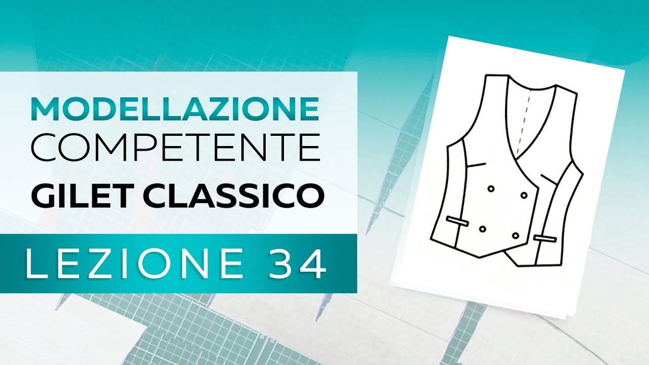 Una serie di lezioni di modellistica competente. Modellazione gilet classico.  Lezione 34