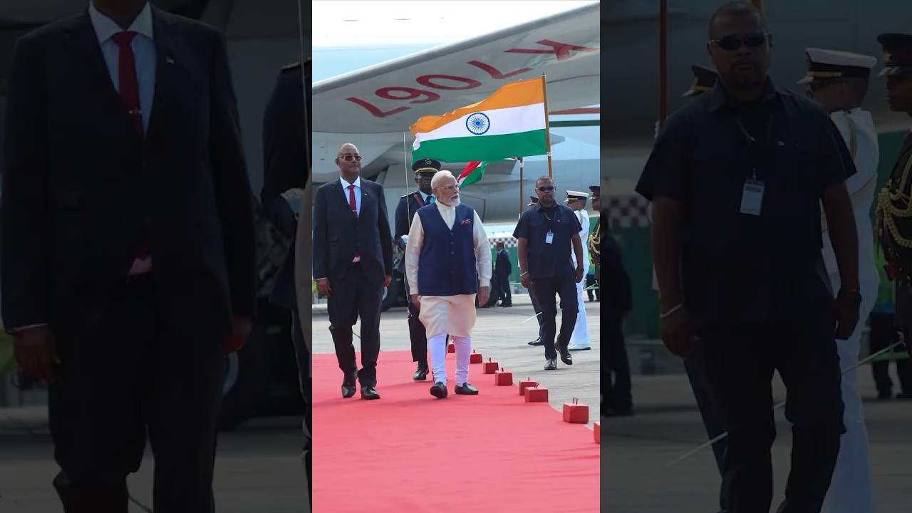 A very special welcome to PM Modi in Seychelles! 🇮🇳 🇸🇨 | #shorts