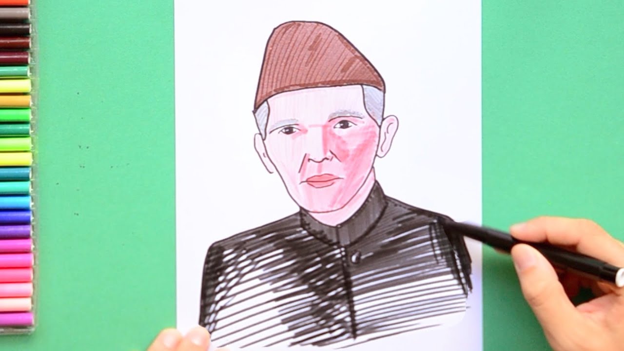 How to draw Quaid e Azam - Muhammad Ali Jinnah