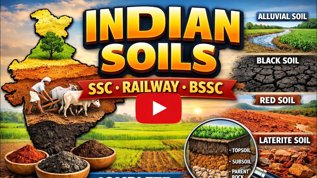 Indian Soils One Shot | Geography Complete | SSC Railway BSSC 2026 | All Soil Types in India
