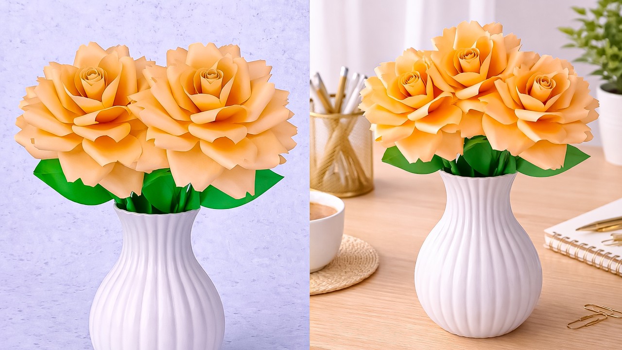 Easy Paper Flower Making for Beautiful Home Decor and Craft Ideas | Handmade Flowers