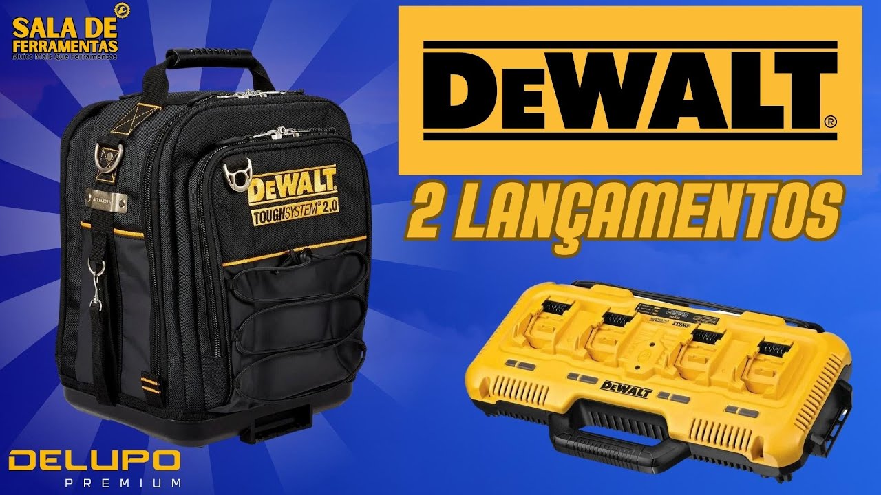 DEWALT Lançamentos bolsa compacta premium e carregador quadruplo fast charge #dewalt #delupo #tools