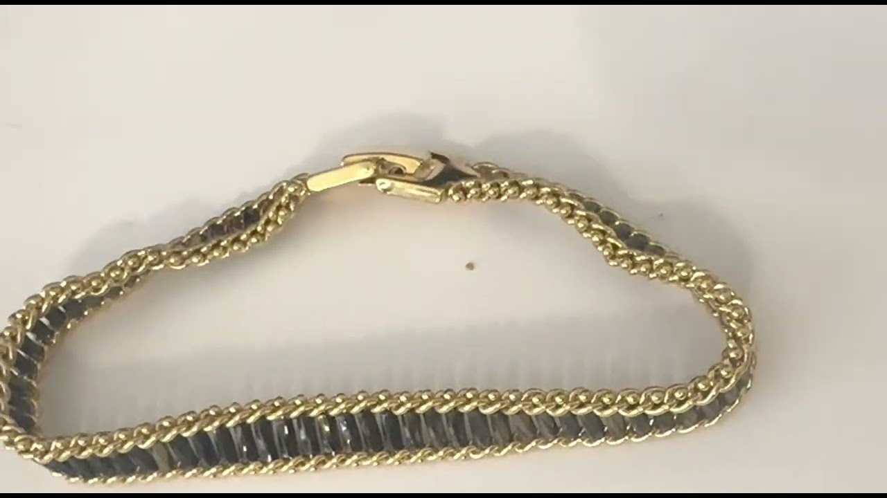 GovDeals: Ladies, 24k Gold, 7 1/2 Inch Mesh CZ Sapphire Brac