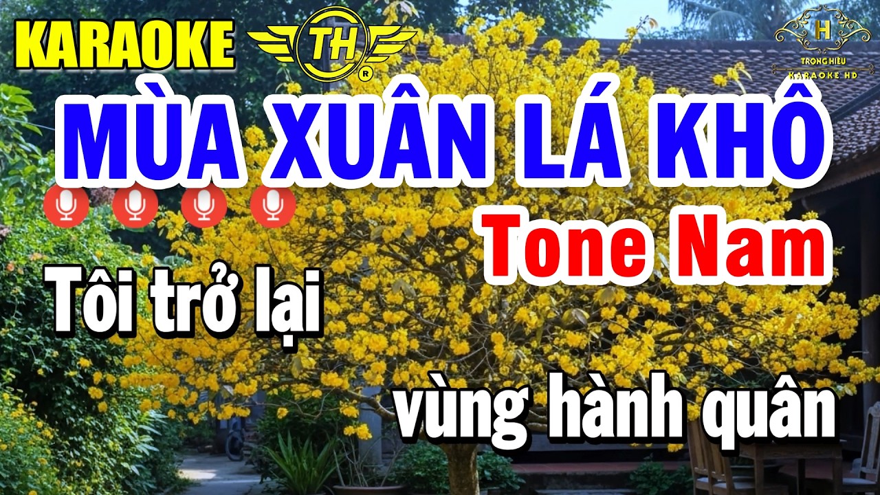Mùa Xuân Lá Khô Karaoke Tone Nam ( A#m ) Nhạc Sống Dễ Hát | Trọng Hiếu