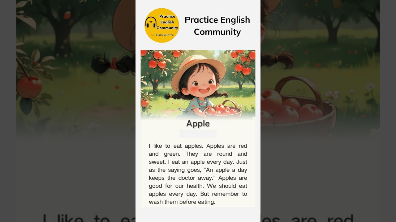 English Listening Practice &ndash; A Short Story About an Apple| 15 Minutes of English Listening Practice