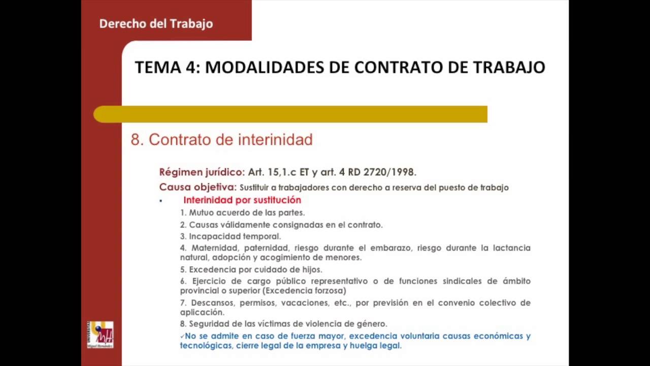 Lec007 Modalidades de contrato de trabajo (umh1444sp 2014-15)