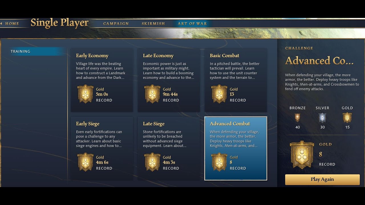 Age of Empires IV Advanced Combat Gold Medal