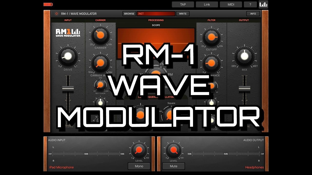 RM-1 Wave Modulator by Kai Aras - AUv3 or Standalone - Demo for the iPad