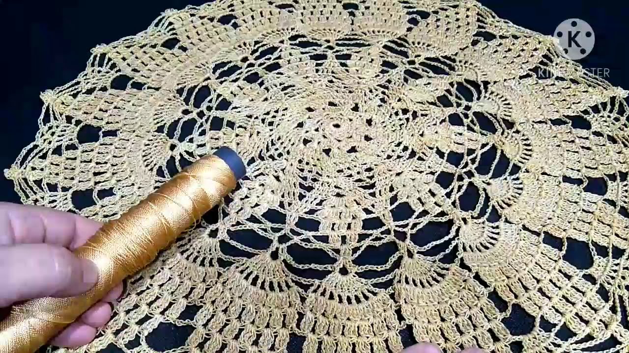 كروشية :خيط غزل الصياد (نايلون) وتطبيقات علي مفارش كروشية