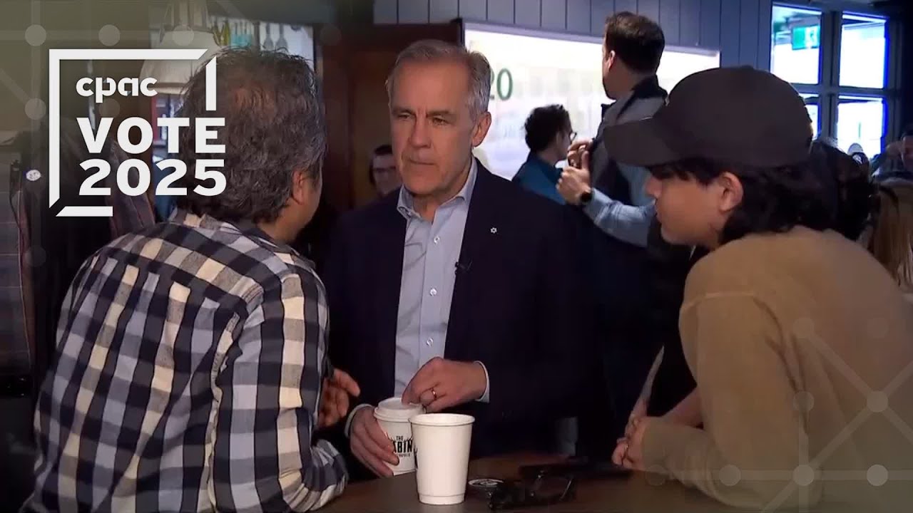 Mark Carney visits coffee shop in Newmarket – April 26, 2025