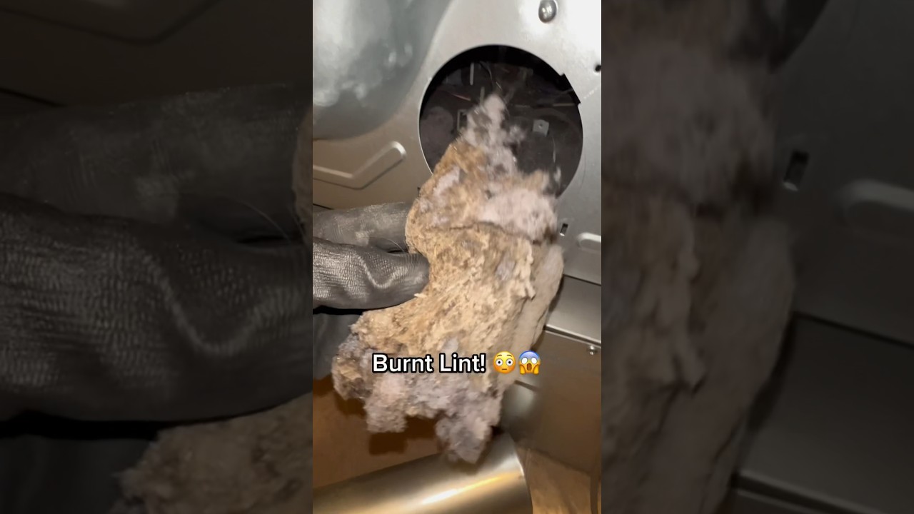 Lint Explosion🤯(Must See) #dryerventcleaning #laundry #firehazard #oddlysatisfying #cleaning