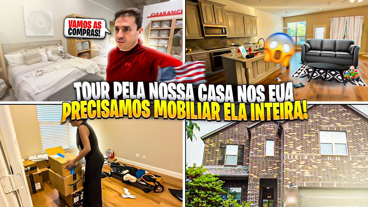 TOUR PELA CASA QUE NOS MUDAMOS AQUI NOS EUA + COMPRAS DE MÓVEIS