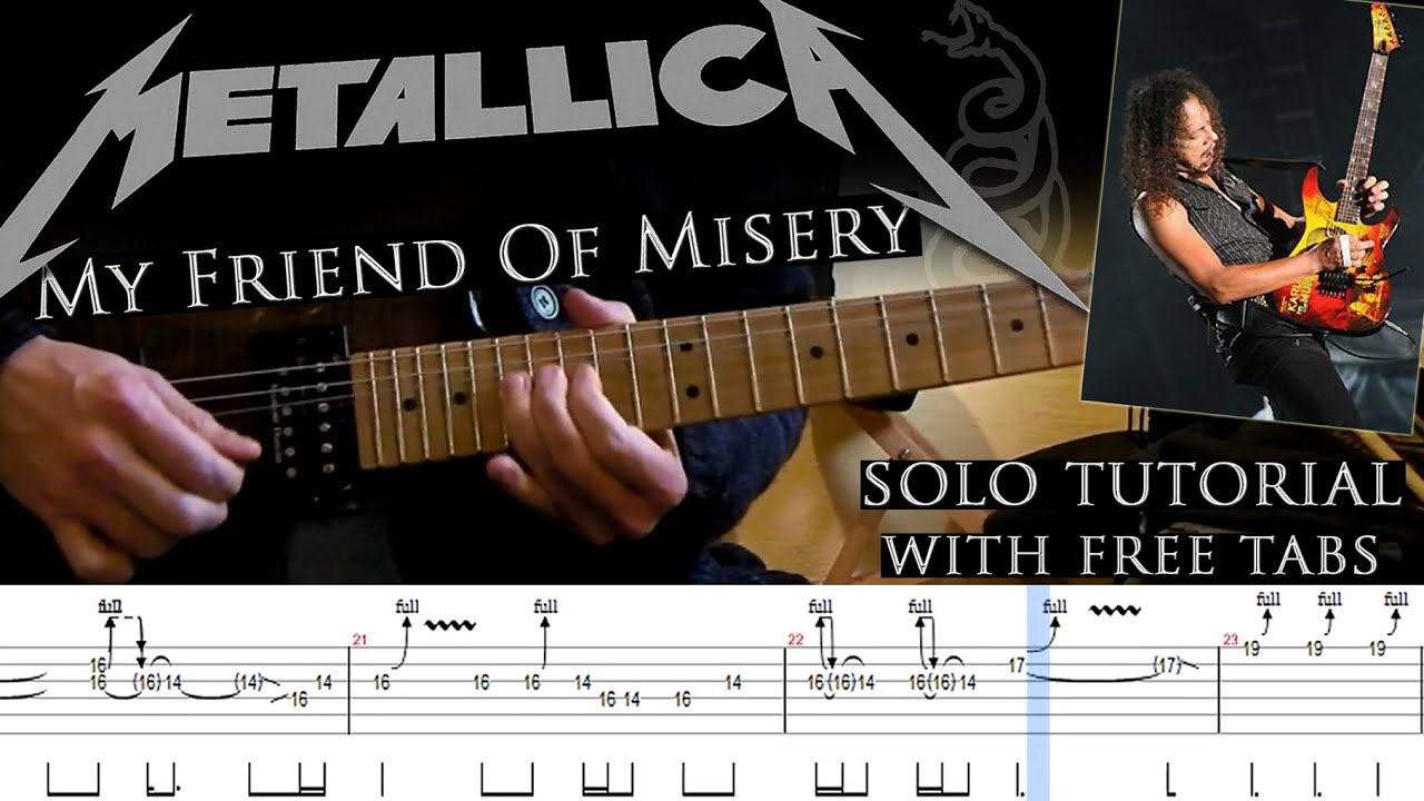 Metallica - My Friend Of Misery guitar solo lesson (with tablatures and backing tracks)