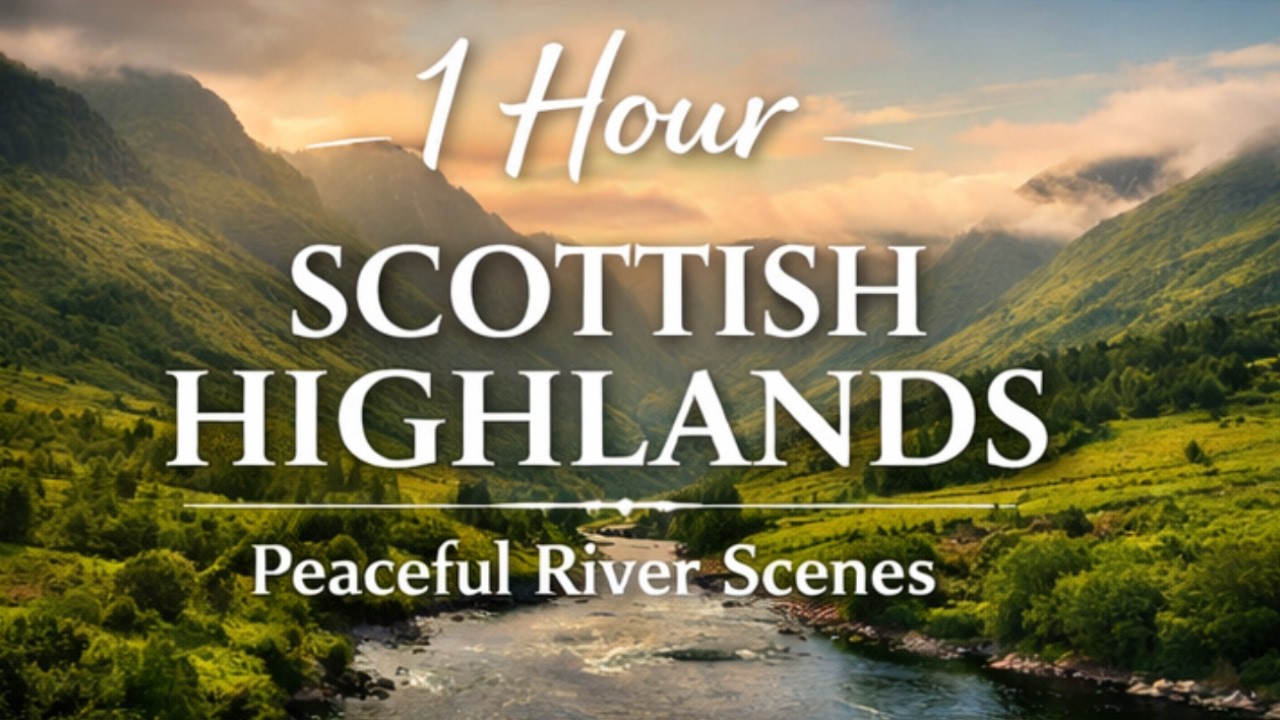 1 Hour Scottish River Landscape – Peaceful Highlands Nature | Cinematic Relaxing Screensaver
