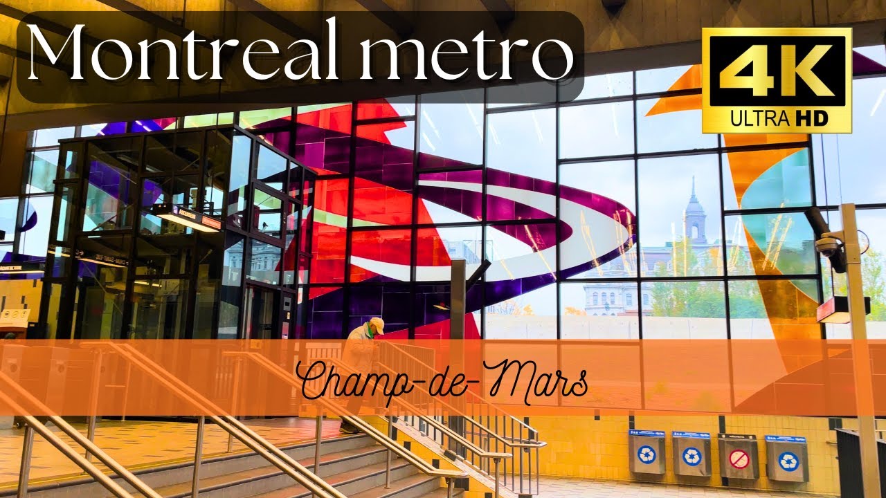 [4K] Walking tour in Champ-de-Mars metro station | Orange line 🟠 | Montreal, Canada 🇨🇦