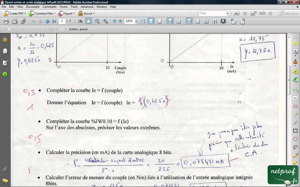 Devoir API entrée et sortie analogique