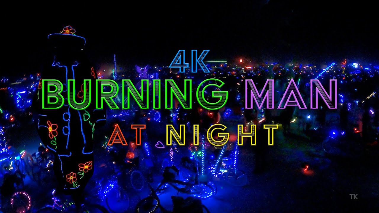 Burning Man at Night 4K