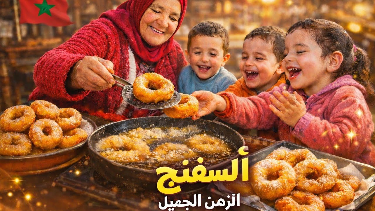 جدّتي تصنع السفنج المغربي الأصيل 👵🍩 | طعم الزمن الجميل🔥