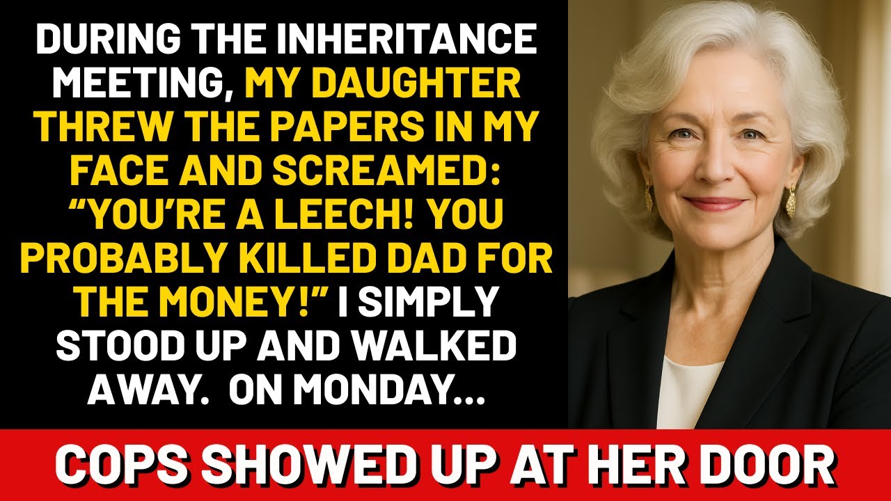During the inheritance meeting, my daughter threw the papers in my face and screamed: You’re a LEECH