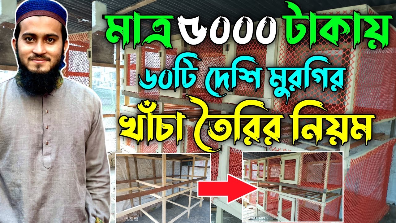 ৬০টি দেশি মুরগির খাঁচা তৈরীর নিয়ম🔥| মুরগির ঘর তৈরির নিয়ম | দেশি মুরগি পালন পদ্ধতি | Murgir Khacha