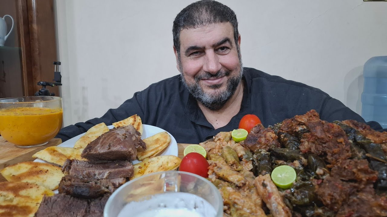 الاكيل تحدي عرق الفلتو ( التربيانكو ) محشي ورق عنب 🍇 ولحمة جاموسي محشي ملفوف صوص زبادي مايونيز ثوم 