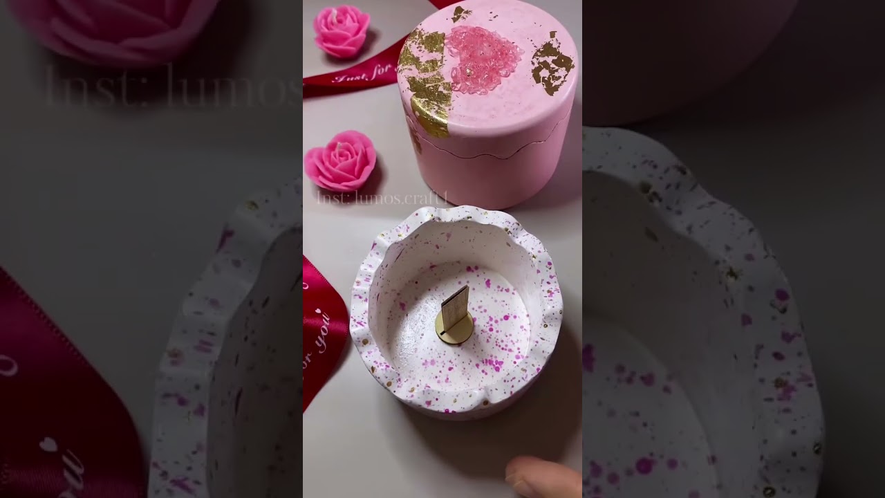 Шкатулка из гипса со свечей, полностью ручная работа. #candleaddict #candleshop #candlemaker