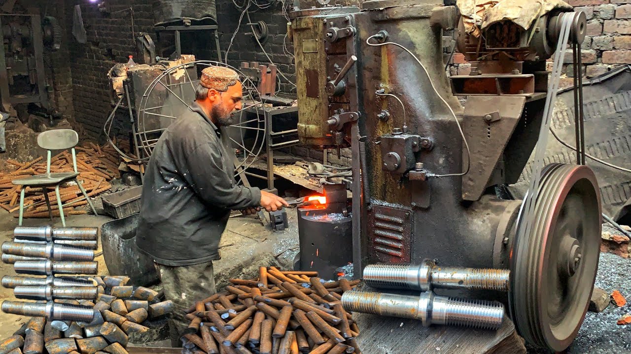 How Bolt are Made in Factory | Truck Wheel Stud Manufacturing | Production Process of Tire Nut Bolt