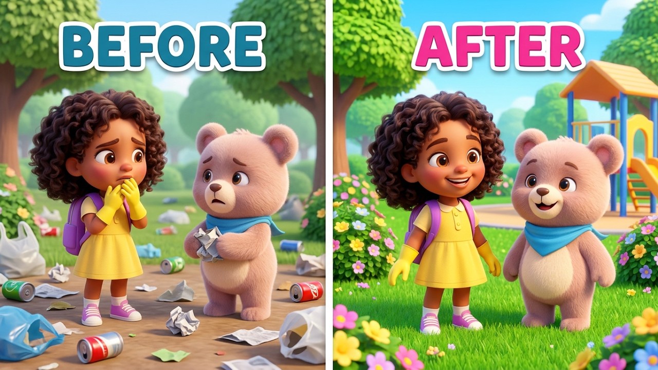 🧸🌸 Lily & Bunny &mdash; Keep Our Park Clean!