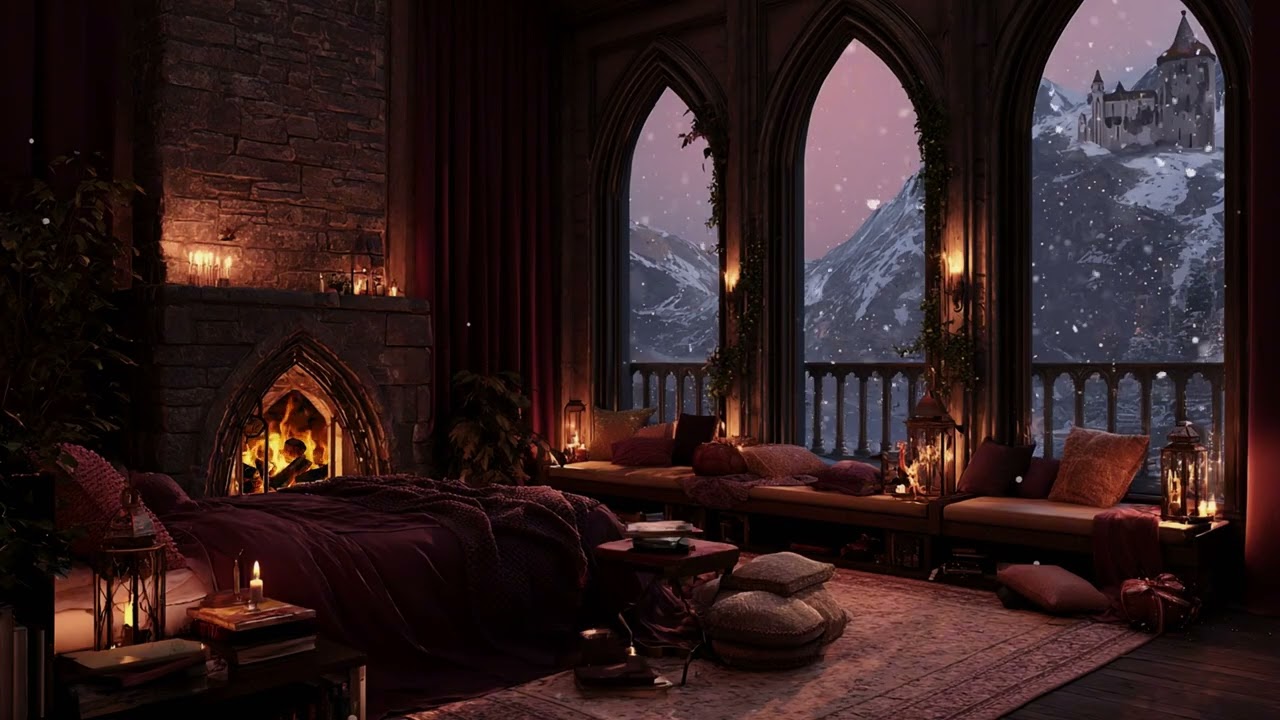 Inside the Firelight • Snowfall, Distant Thunder & Gentle Rain