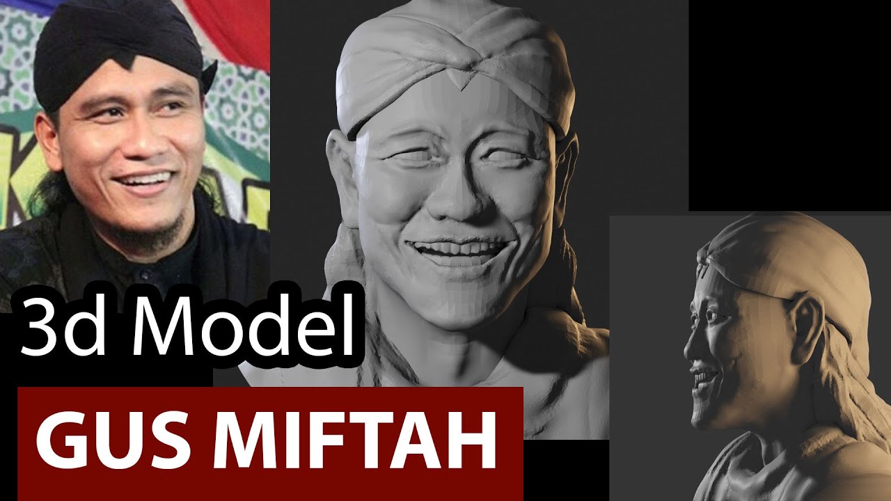 (Tutorial) Membuat 3d model Gus Miftah dari foto dengan Blender 2.9
