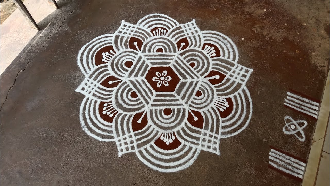 Easy  padi kolam| Chithirai madham special 5*3  easy pandaga muggulu| Easy Beautiful rangoli