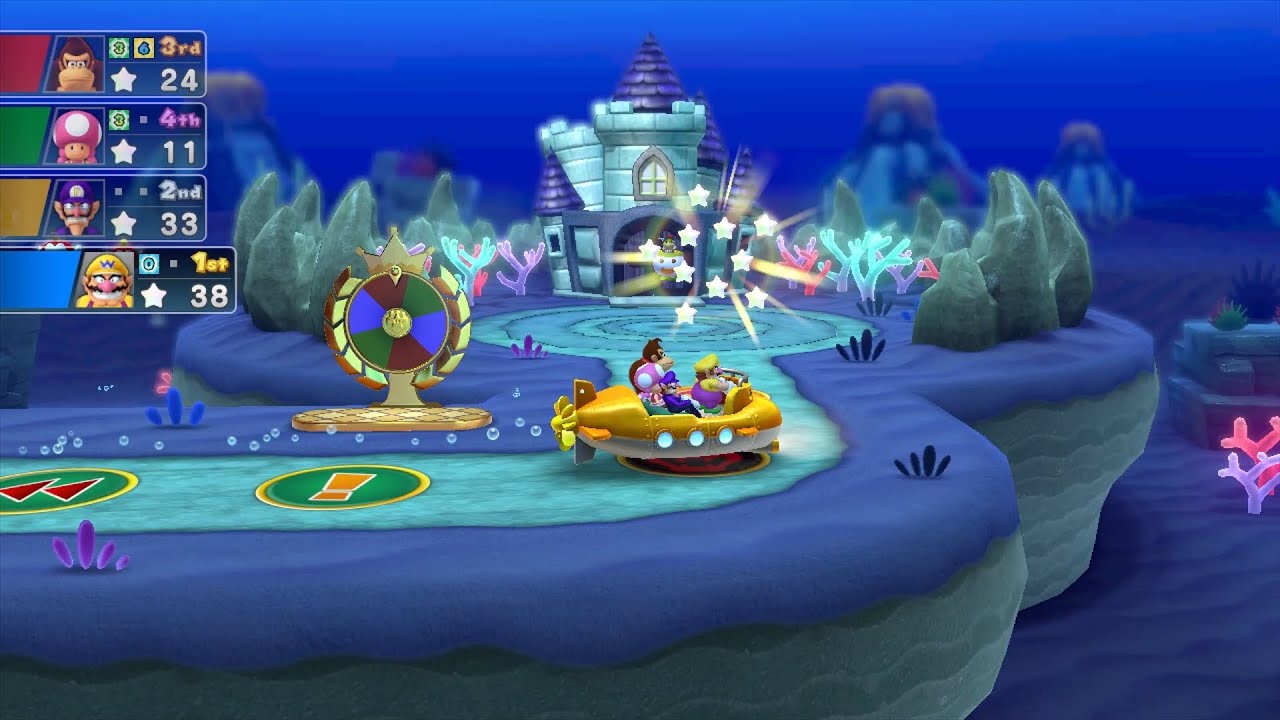 Mario Party 10 Mario Party #911 Wario vs Donkey Kong vs Toadette vs Waluigi Whimsical Waters Master