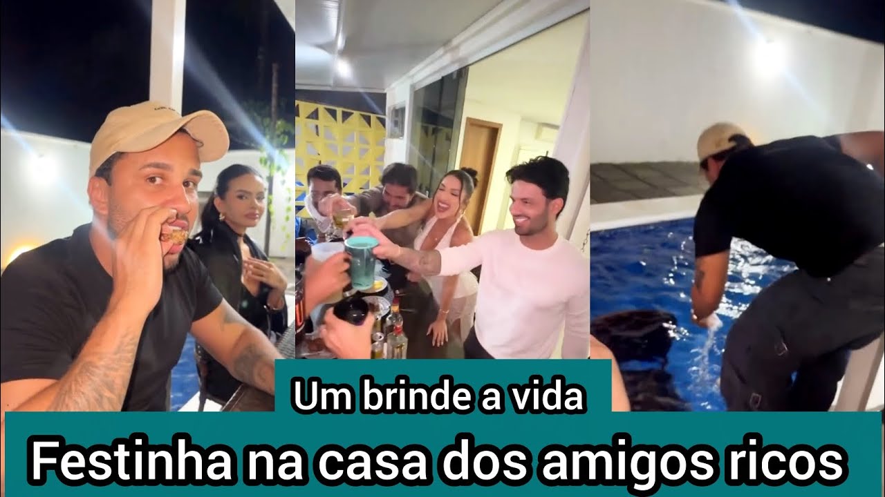 Lucas Guimarães janta na casa do amigo rico em Goiânia e derruba cadeira na piscina - Ele é o Brasil