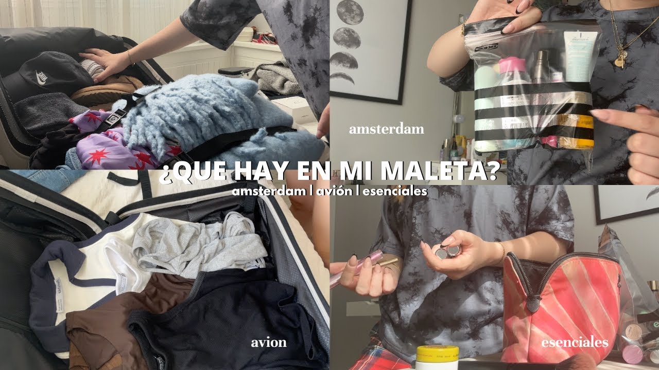 ¿QUE HAY EN MI MALETA? + amsterdam 🧳| esenciales, skincare, aesthetic...