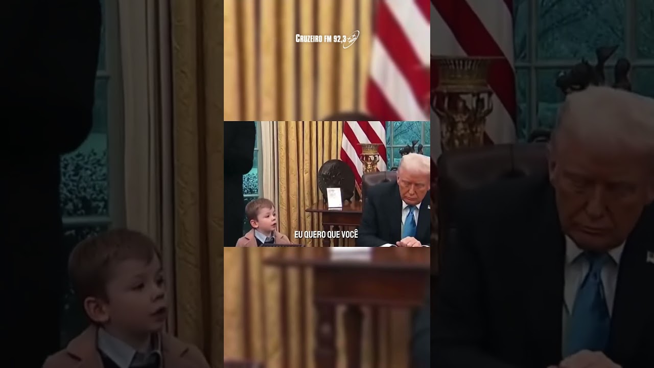Filho de Elon Musk manda Trump calar a boca durante entrevista coletiva #shorts