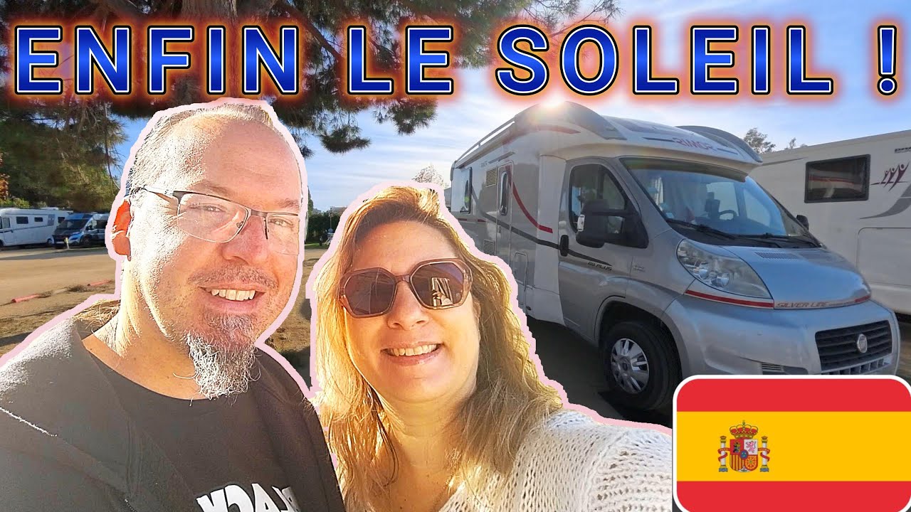 ENFIN LE SOLEIL ! AIRE DE CAMPING-CAR DE ROSES EN ESPAGNE❤️