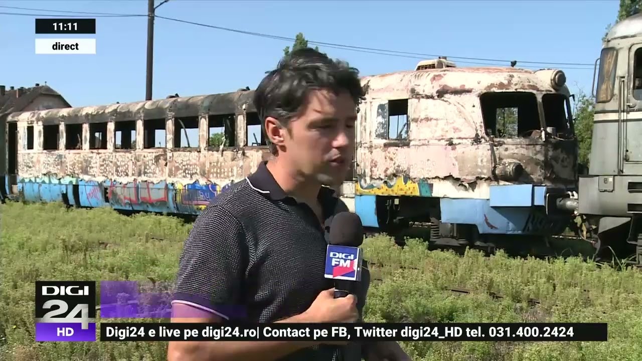 Un tren a luat foc la intrarea în gara din Oradea. 20 de călători au fost evacuați